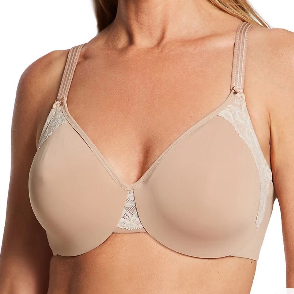Olga Cloud 9 Minimizer Bra Super Soft Underwire 2-Ply Smooth Lace Beige Tan 40C